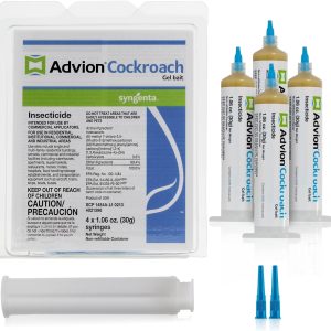 Advion Cockroach Gel Bait, 4 Tubes x 30-Grams, 1 Plunger and 2 Tips, German Roach Insect Pest Control, Indoor and Outdoor Use, Roach Killer Gel for American, German and Other Major Cockroach Species