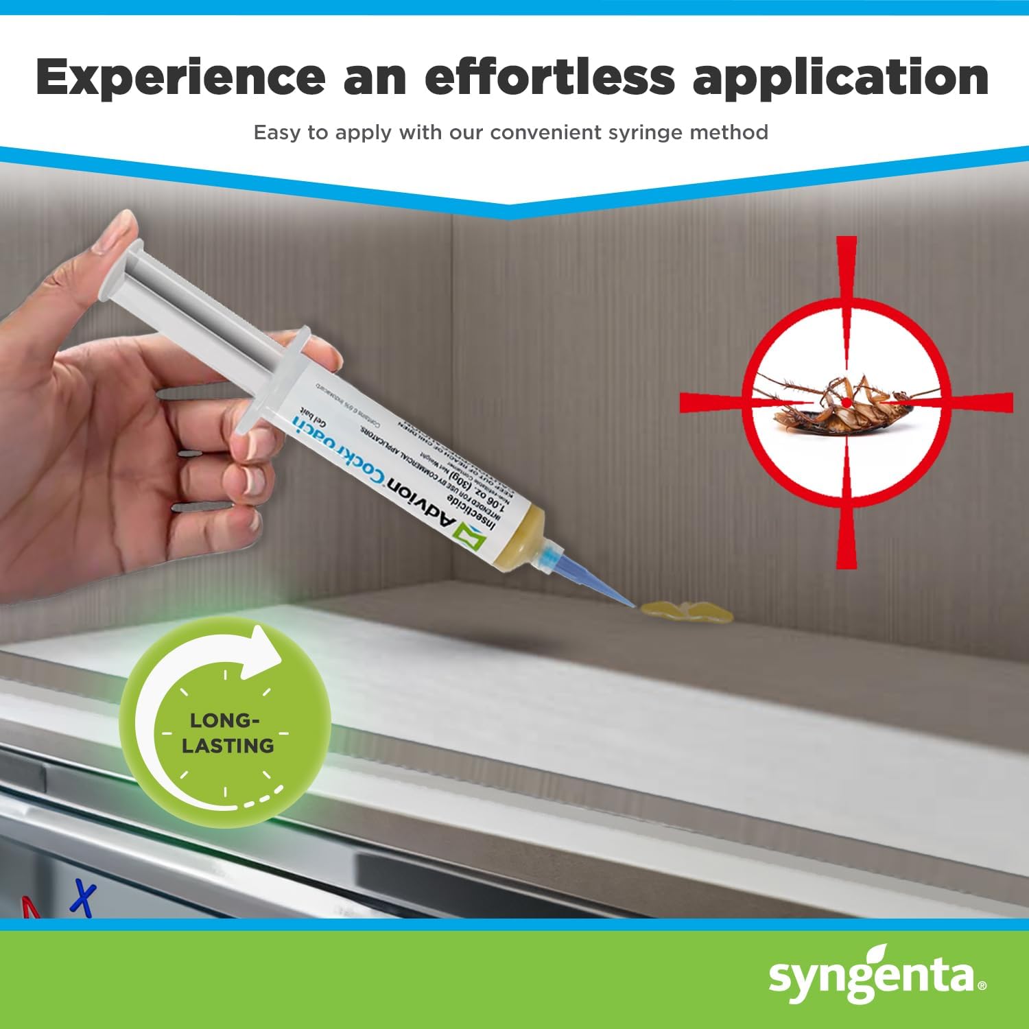 Advion Cockroach Gel Bait, 4 Tubes x 30-Grams, 1 Plunger and 2 Tips, German Roach Insect Pest Control, Indoor and Outdoor Use, Roach Killer Gel for American, German and Other Major Cockroach Species - Image 6