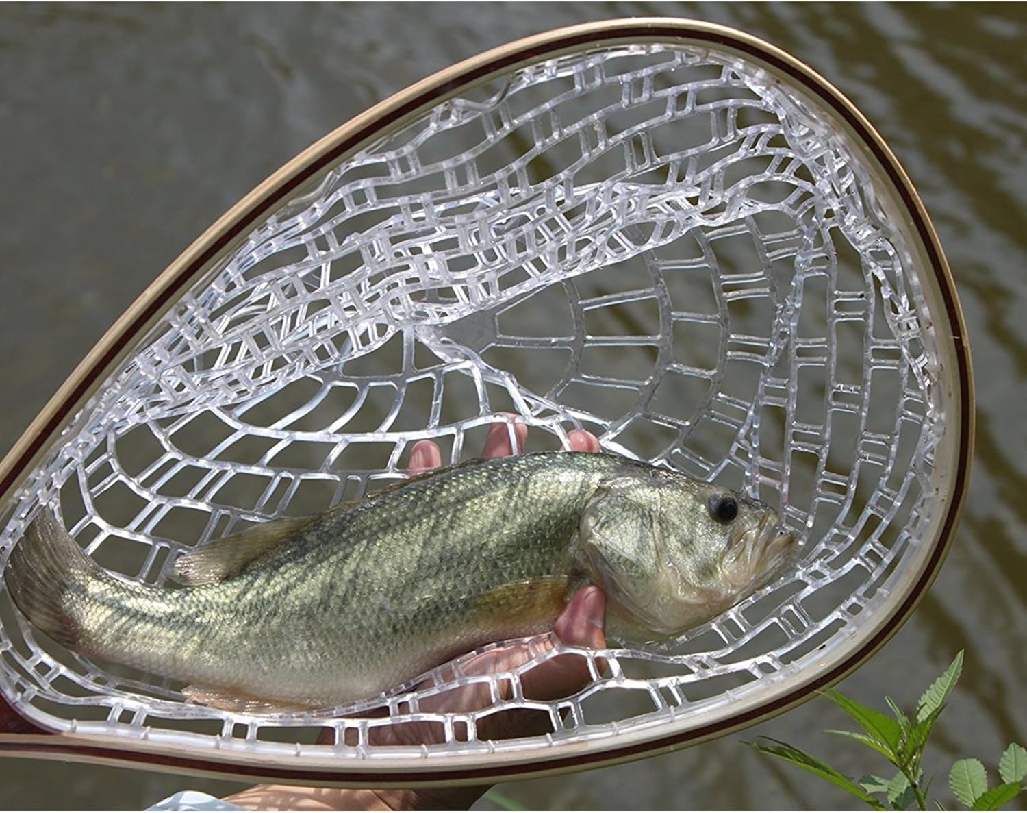 Fly Fishing Landing Net Trout Fishing Net, Soft Rubber Catch and Release Fish Net with Wooden Handle Frame, Gifts for Him - Image 3