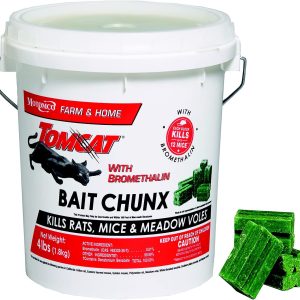 Tomcat with Bromethalin Bait Chunx Pail, Rat and Mice Control for Agricultural Use and Professional Applicators, 4 lbs.